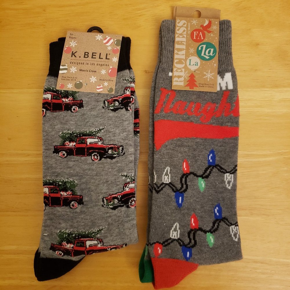 Fun Holiday Socks for Men 2 Pairs
